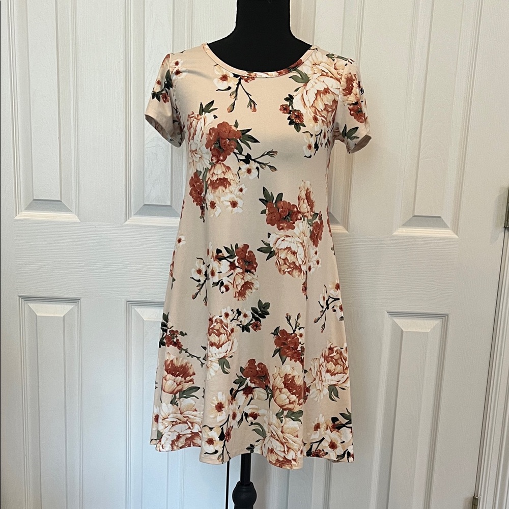 Floral Print Short Sleeve Dress